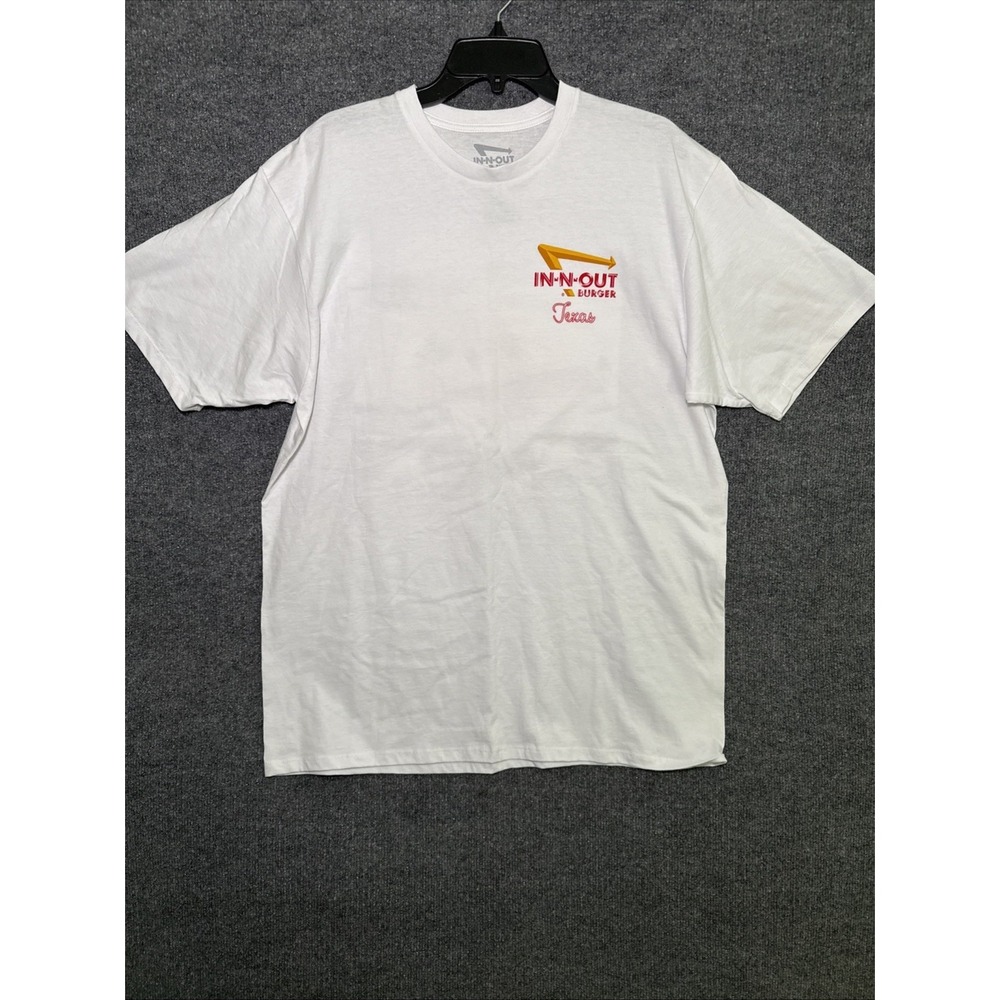 In N Out Burger WHITE T-Shirt XL Cotton 2-Side Texas